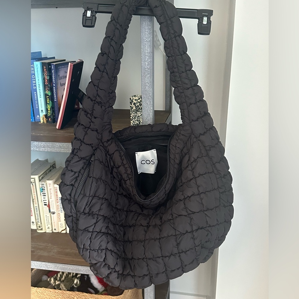 COS Quilted Oversized Crossbody Bag — Black